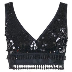 Yves Saint Laurent - Bralette noire avec motifs peints