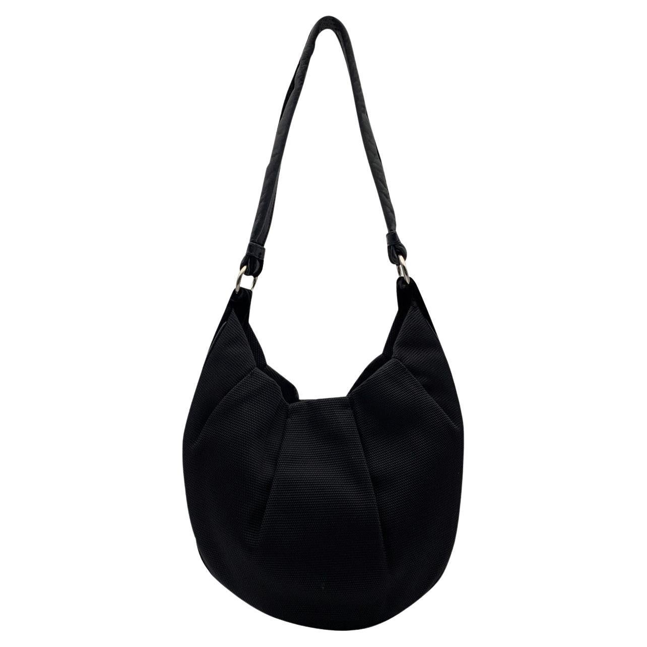 Yves Saint Laurent Black Leather Silver Mombasa Handle Handbag For Sale ...