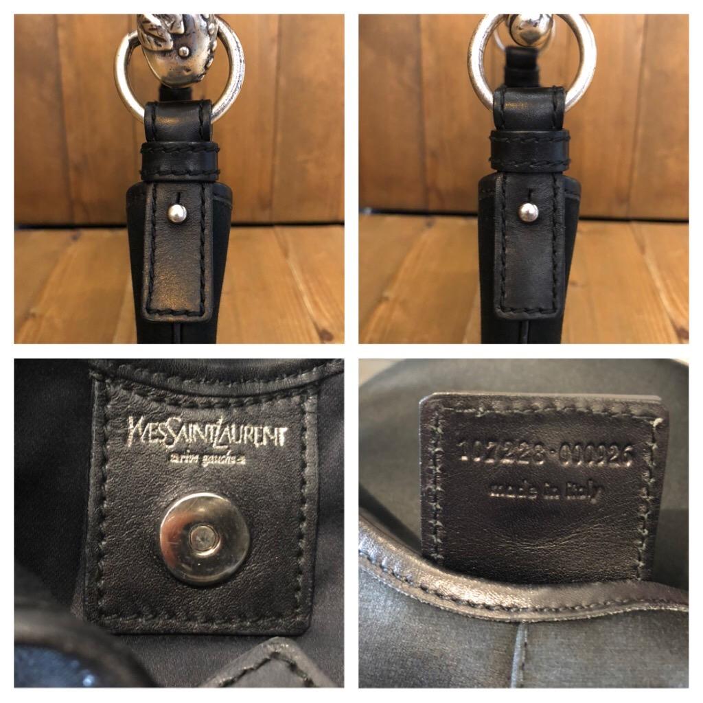 YVES SAINT LAURENT Black Canvas Mini Mombasa Handbag In Good Condition In Bangkok, TH