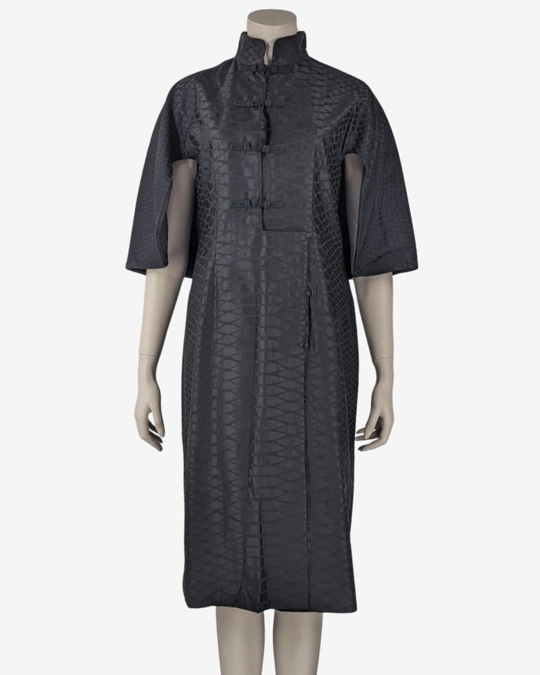 Yves Saint Laurent black cape dress For Sale 3