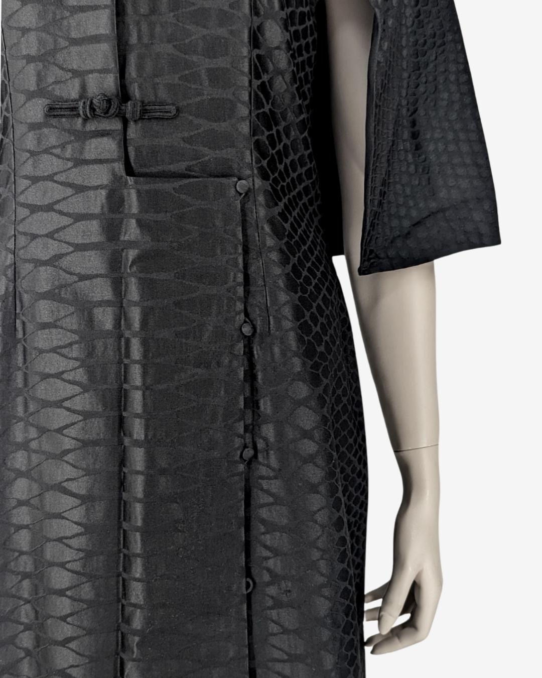 Yves Saint Laurent black cape dress For Sale 4