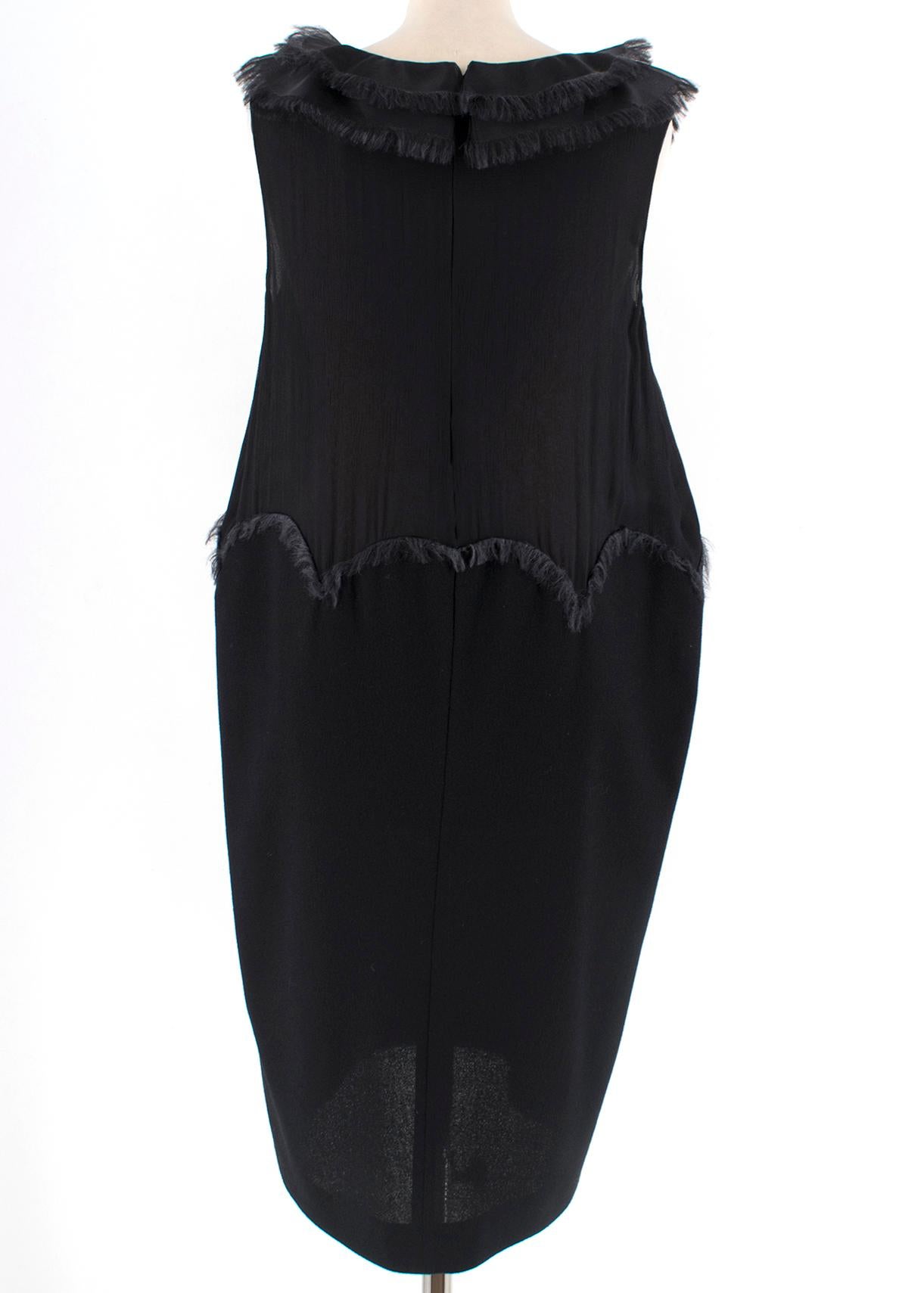 Yves Saint Laurent Black Chiffon Trim Mini Dress - US 10 In Excellent Condition In London, GB