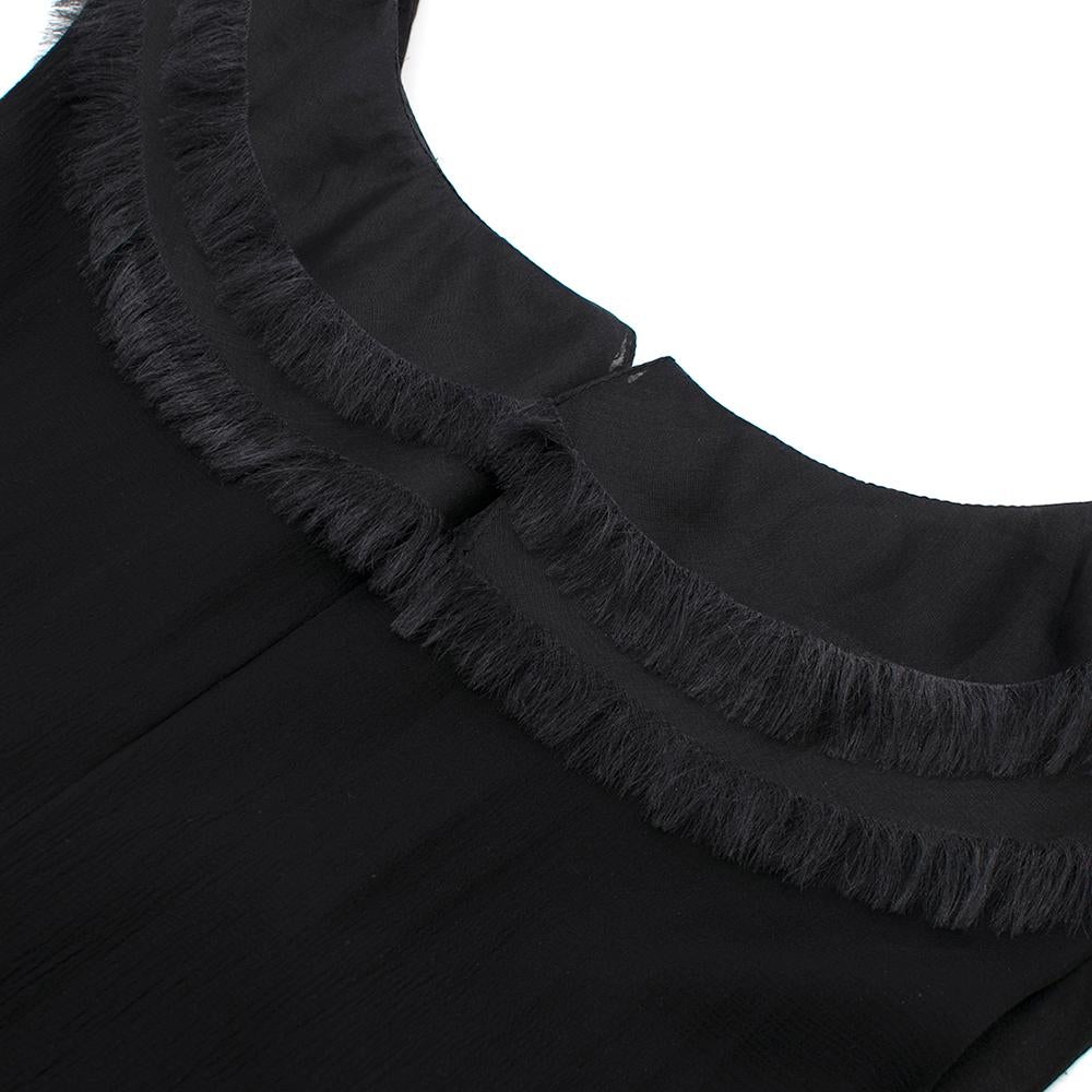 Yves Saint Laurent Black Chiffon Trim Mini Dress - US 10 5