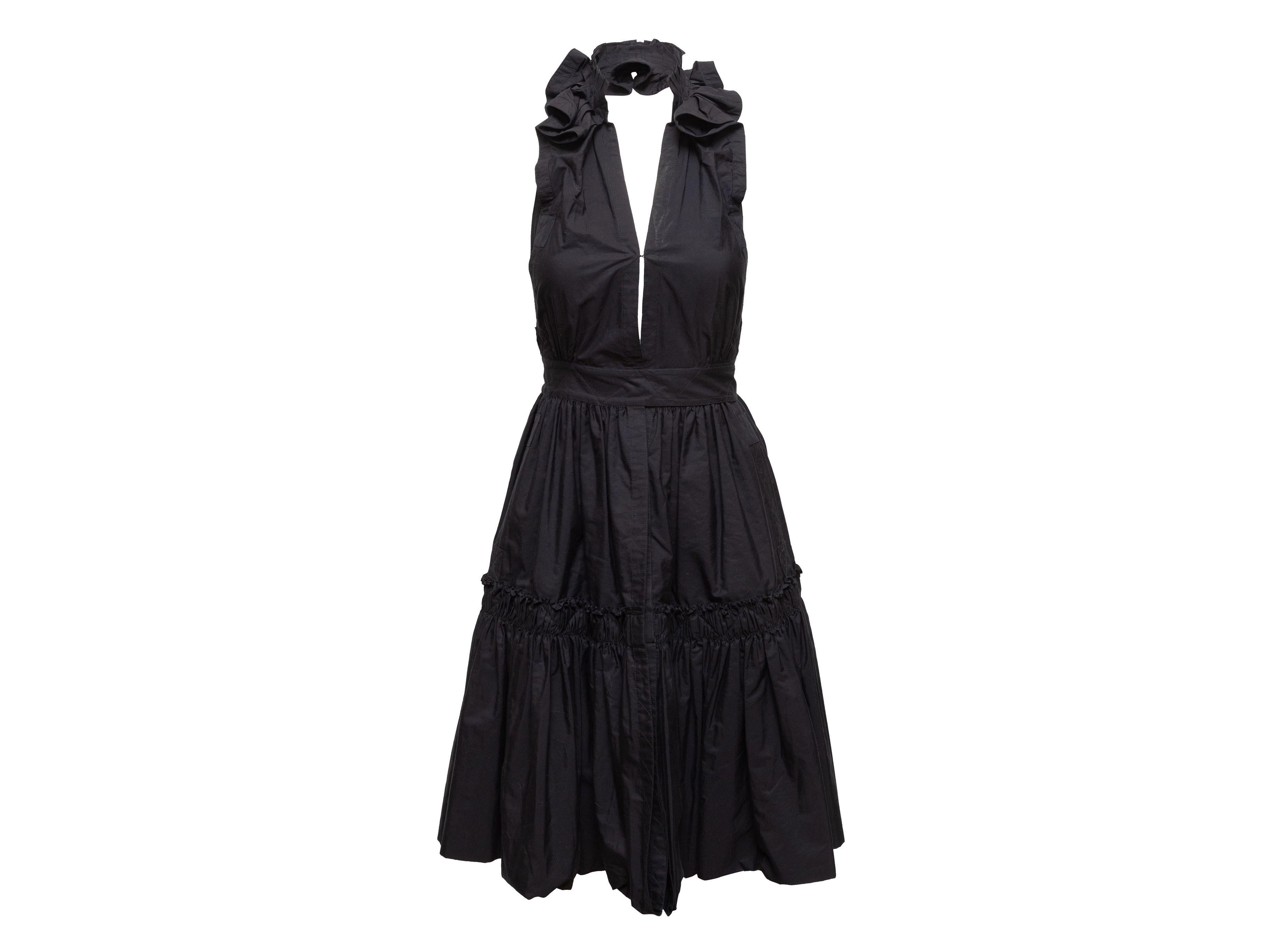 Women's Yves Saint Laurent Black Cotton Halter Dress