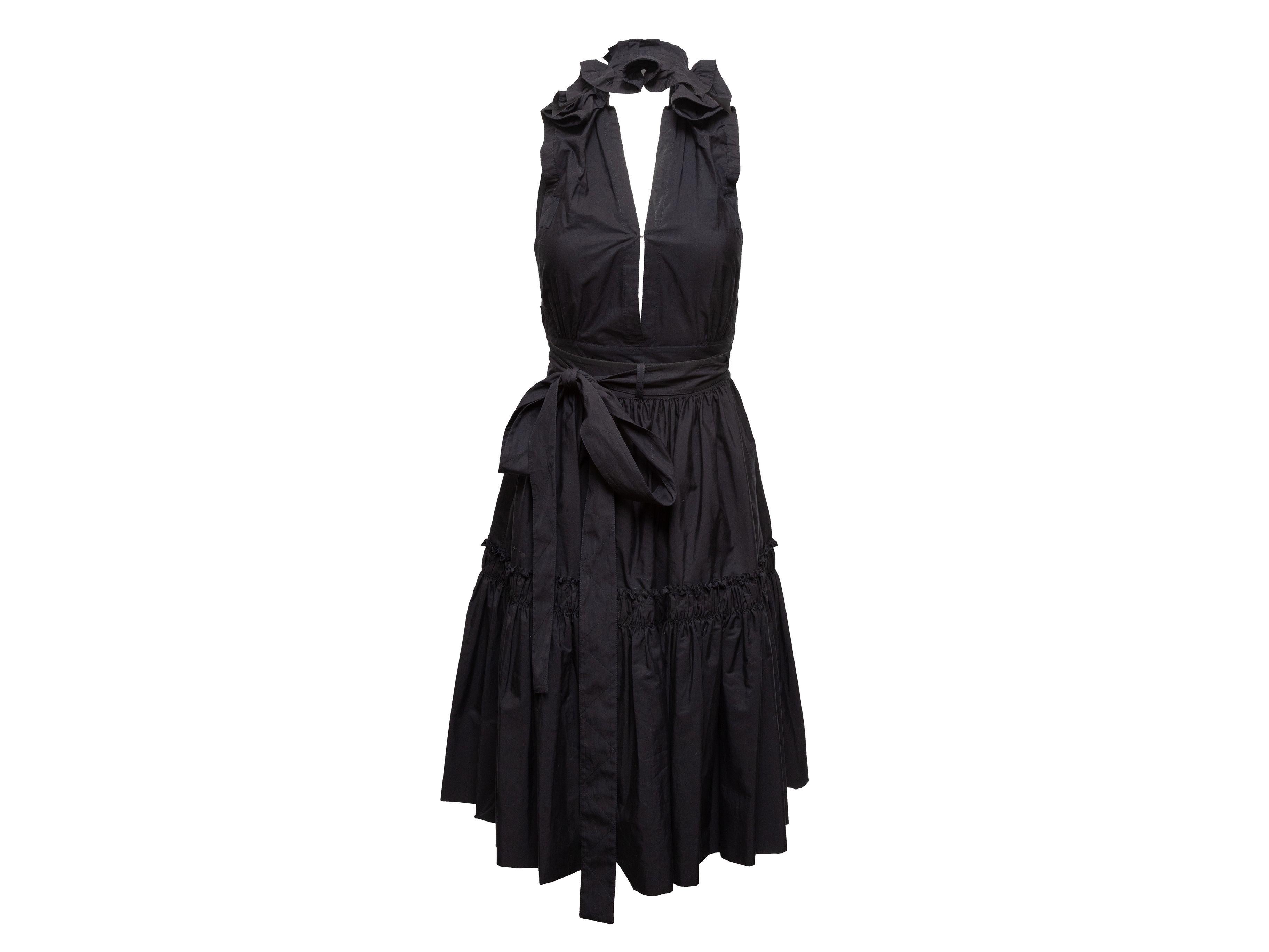 Yves Saint Laurent Black Cotton Halter Dress 2