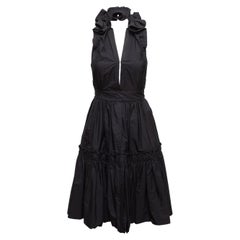 Yves Saint Laurent Black Cotton Halter Dress