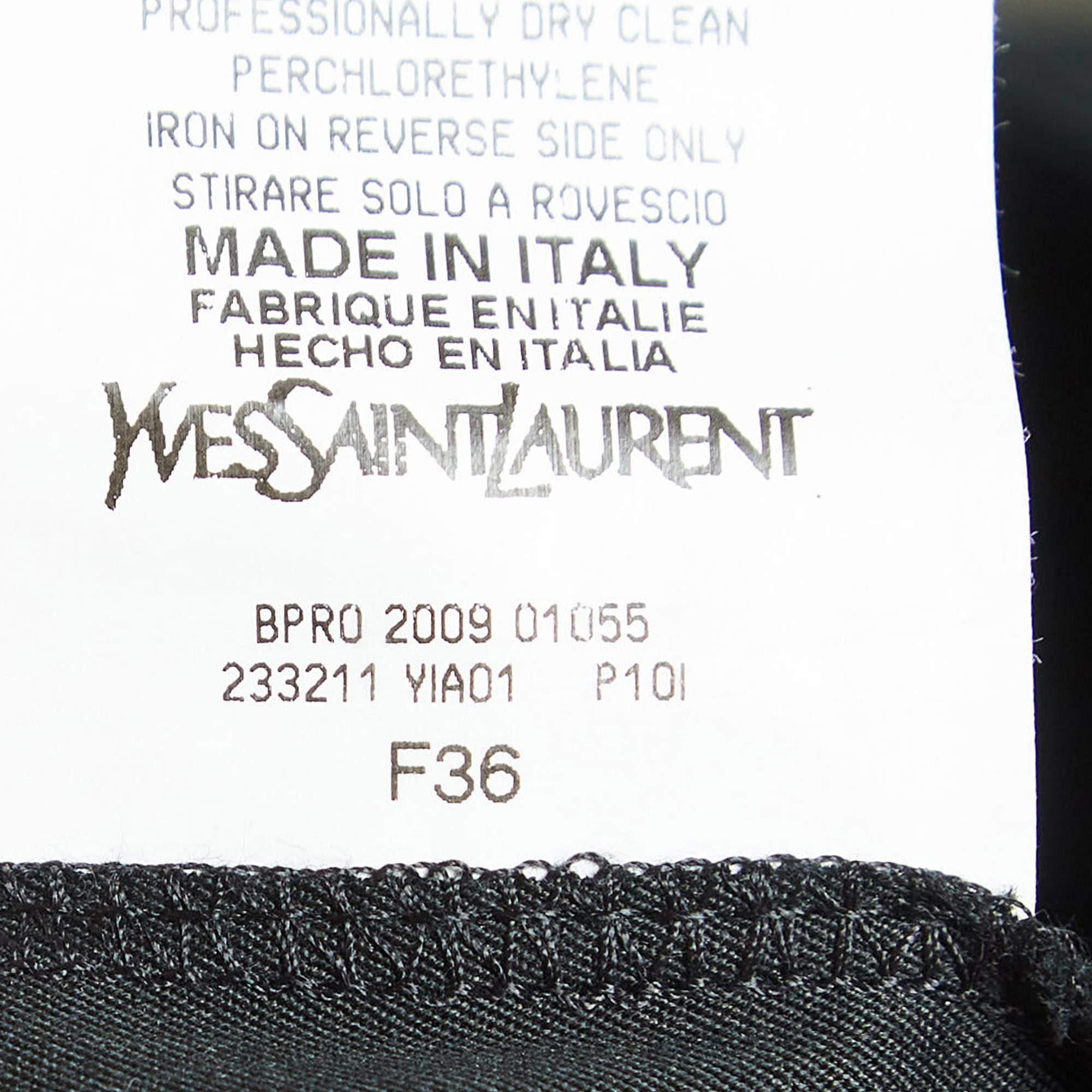Yves Saint Laurent Black Cotton Pleated Trousers S 2