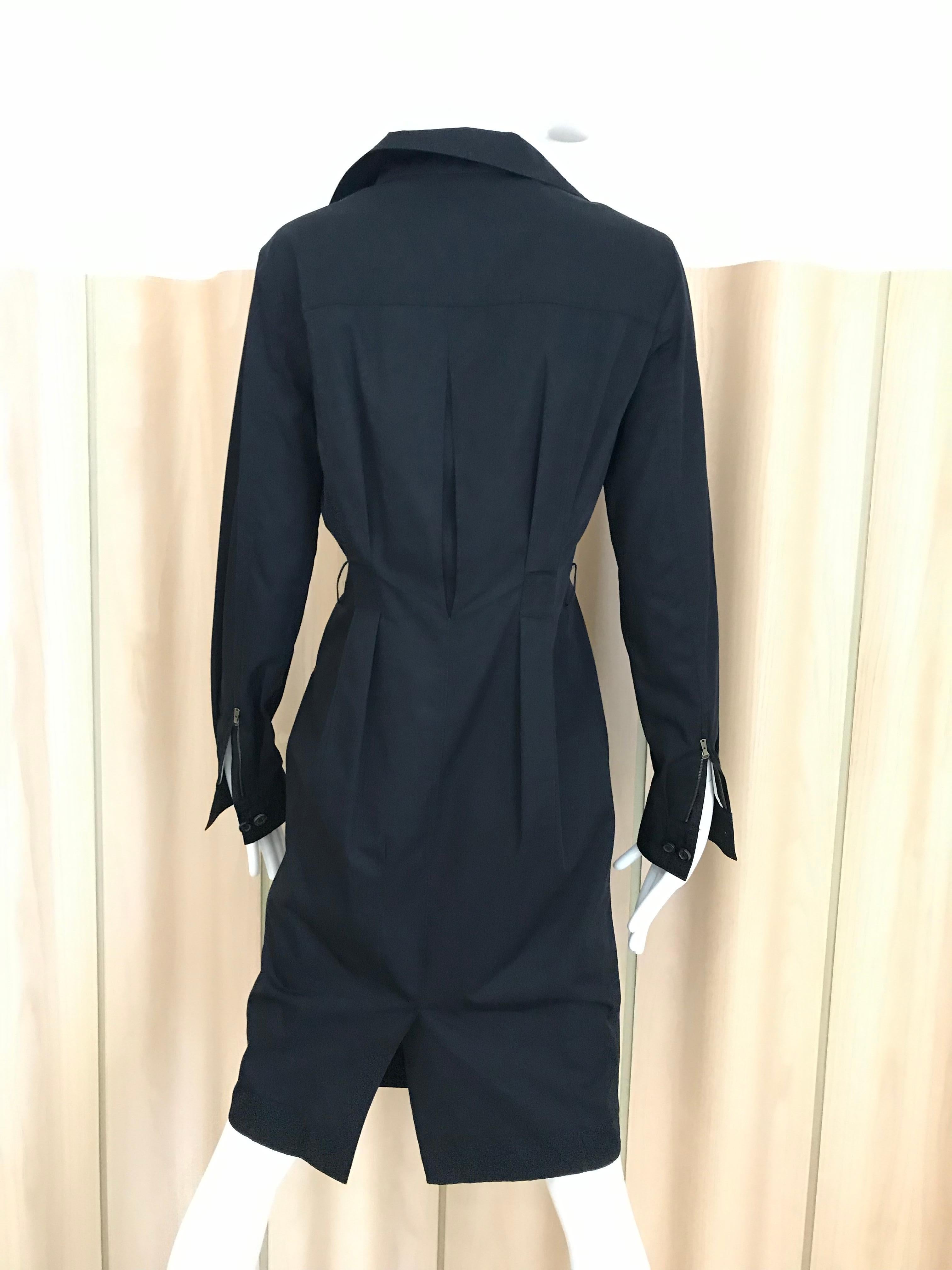 Yves Saint Laurent Black Cotton Safari Dress 2