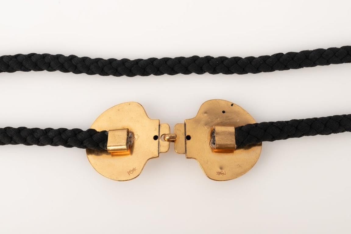 Cintura a conchiglia in cotone nero Yves Saint Laurent in vendita 2