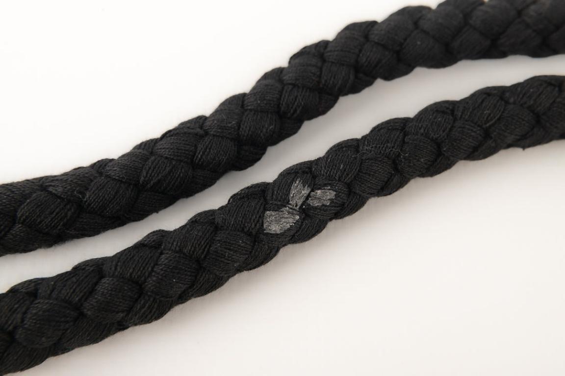 Cintura a conchiglia in cotone nero Yves Saint Laurent in vendita 3