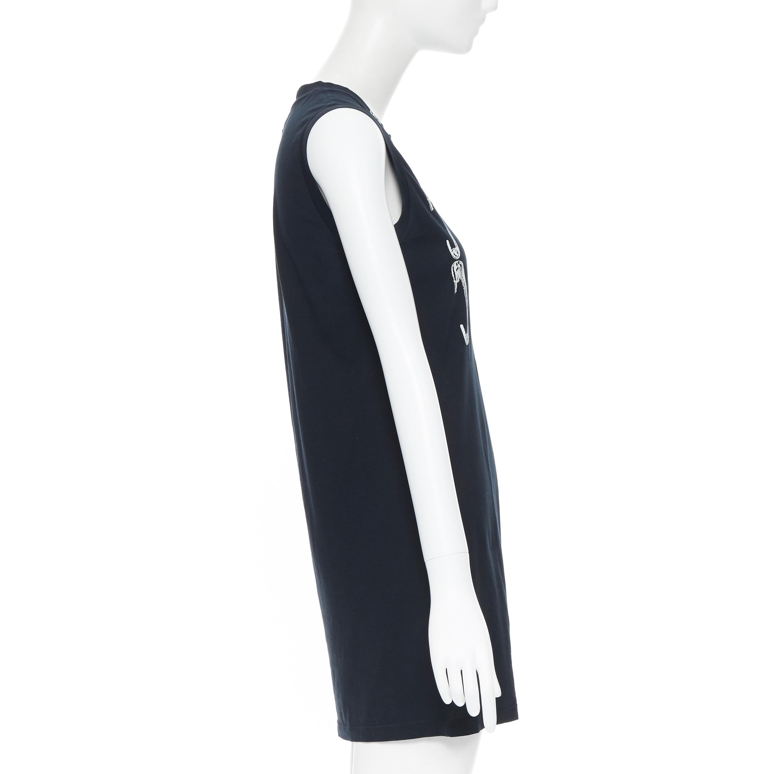 YVES SAINT LAURENT top túnica estampado logotipo imperdible blanco algodón negro FR38 1