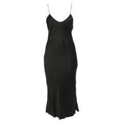 Yves Saint Laurent Black Crepe V-Neck Strappy Maxi Dress S