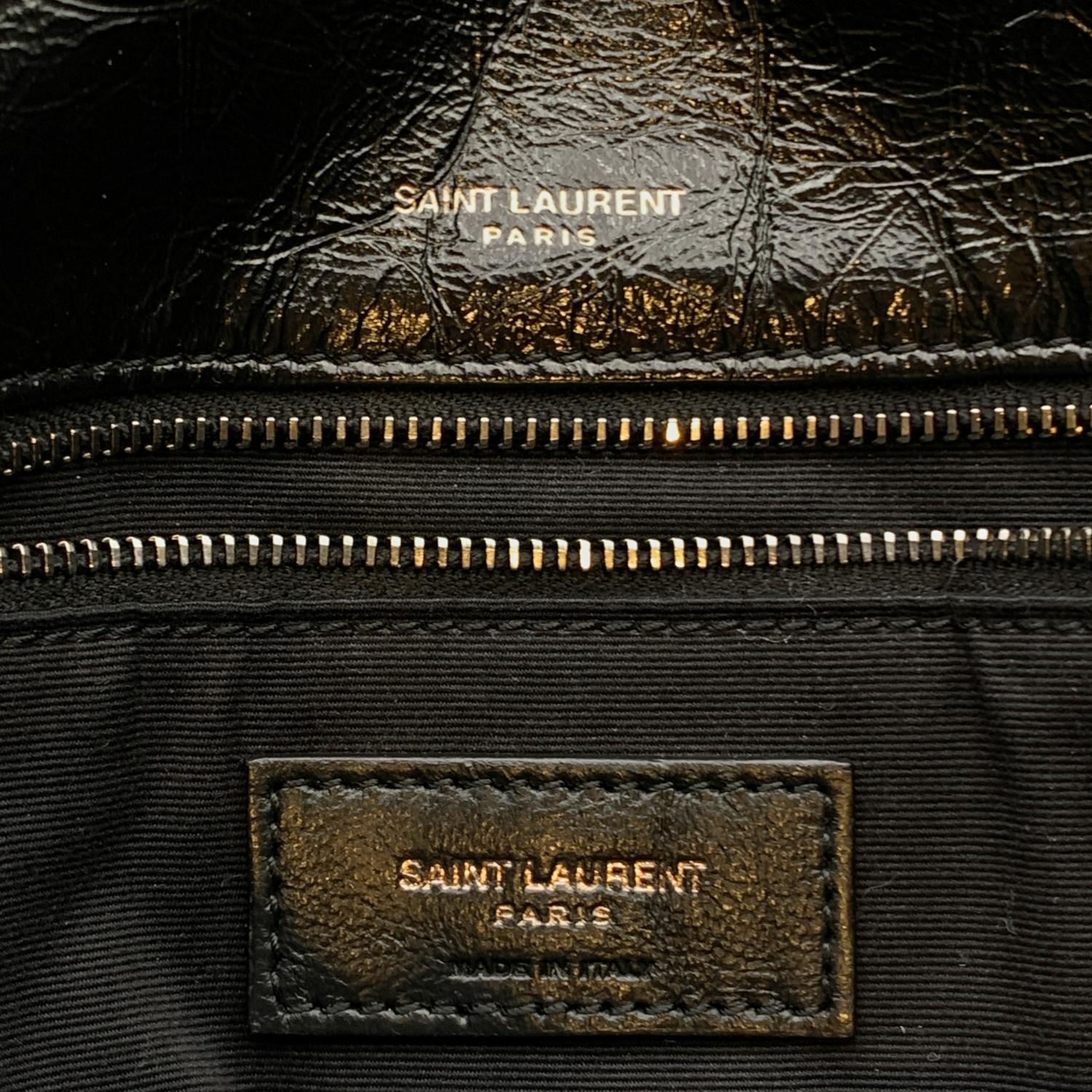 Yves Saint Laurent Black Crinkled Leather Medium Niki Shoulder Bag 4