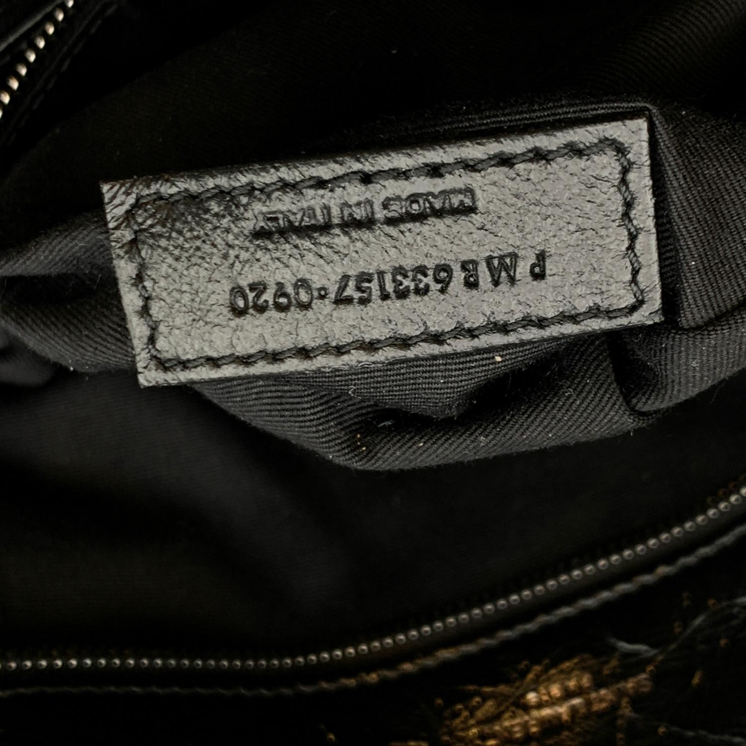Yves Saint Laurent Black Crinkled Leather Medium Niki Shoulder Bag 5