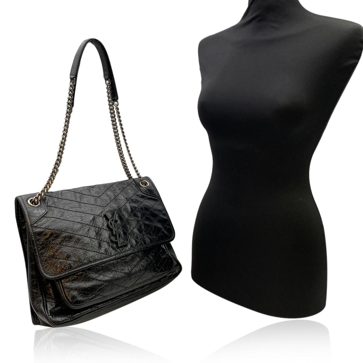 niki medium shopping bag in crinkled vintage leather