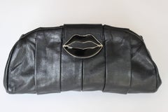 Yves Saint Laurent Black Dali Lips Clutch YSL 2003 Tom Ford Era Collectors