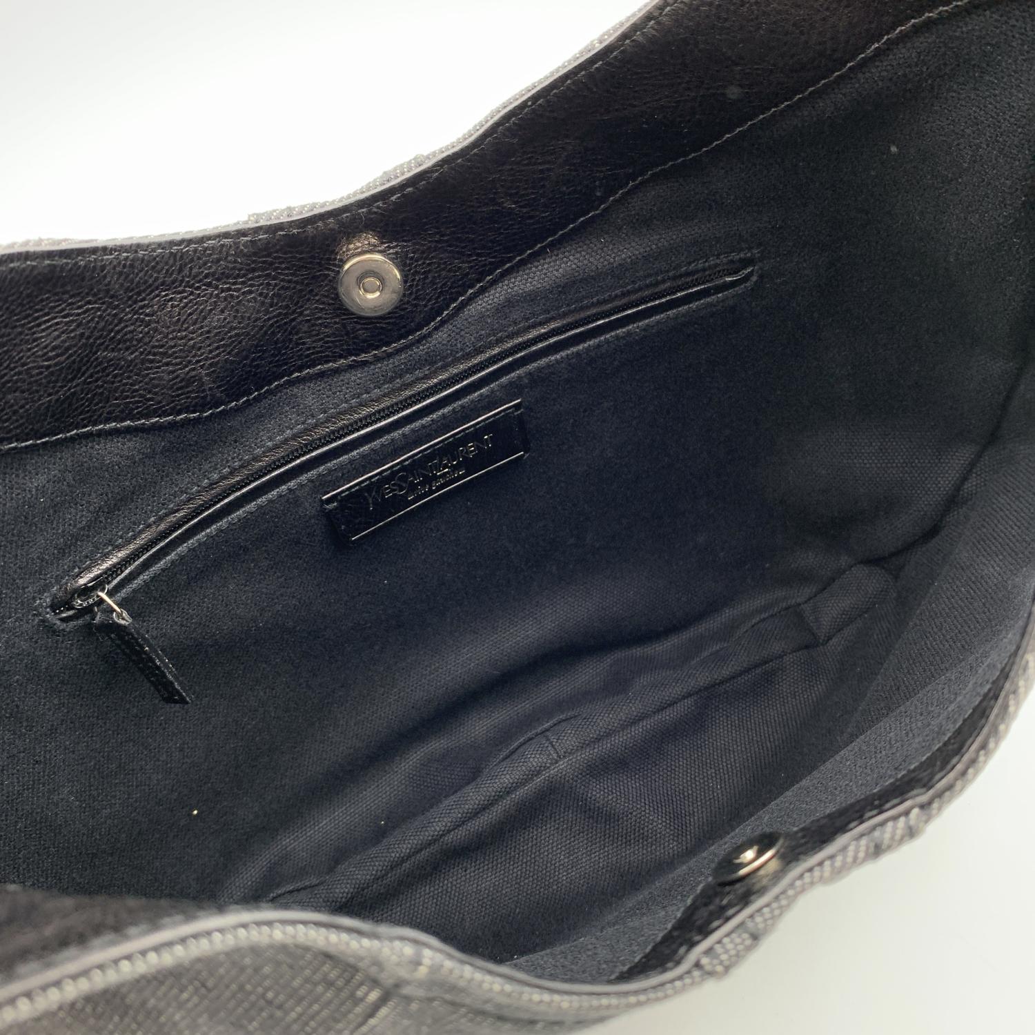 Donna Yves Saint Laurent Borsa a tracolla Mombasa in tela denim nera