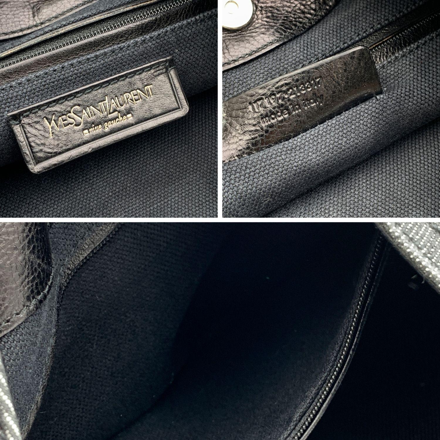 Yves Saint Laurent Borsa a tracolla Mombasa in tela denim nera 1