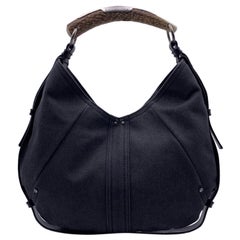 Yves Saint Laurent Borsa a tracolla Mombasa in tela denim nera