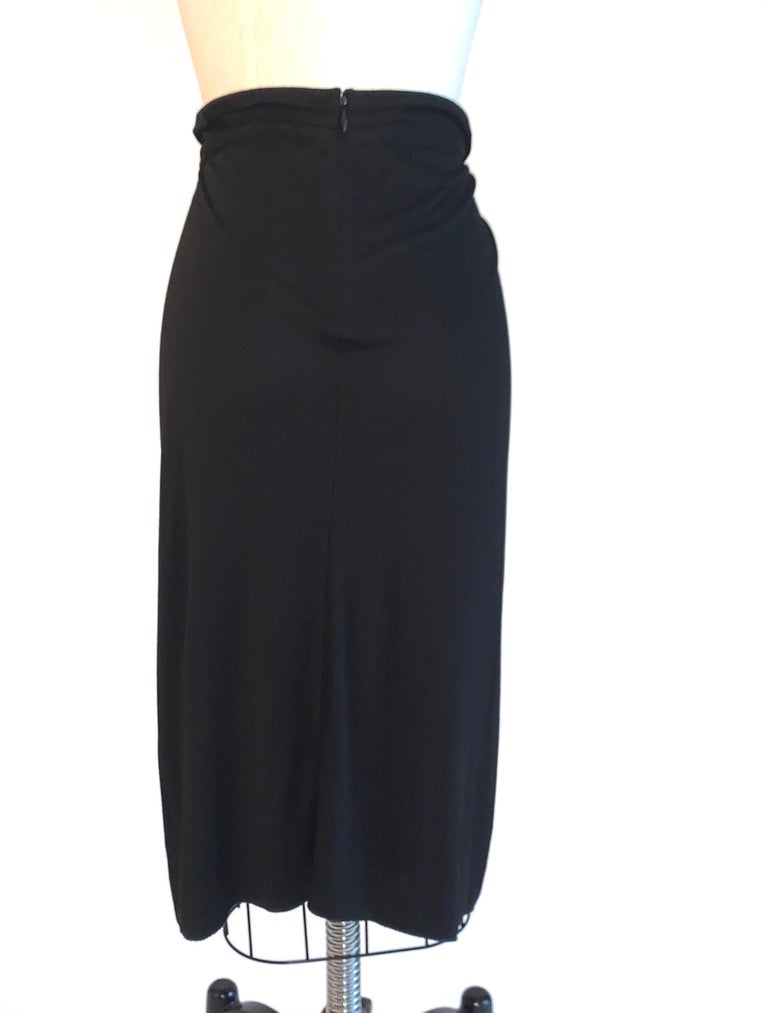 Yves Saint Laurent Black Draped Jersey Pencil Skirt For Sale at 1stDibs ...