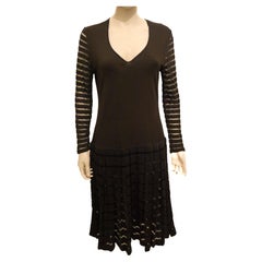 Yves Saint Laurent Black Dress with Interesting Sleave and Hem detail