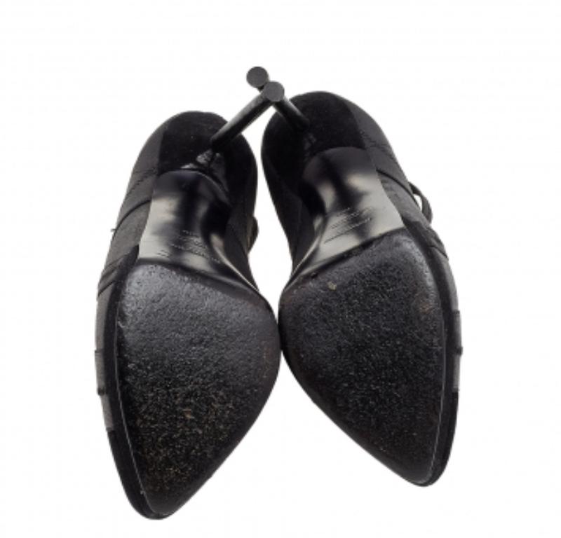 Yves Saint Laurent Bottines en daim et bandage élastique noir Taille 39.5 en vente 3