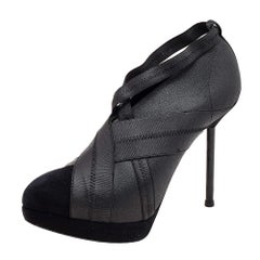 Yves Saint Laurent Bottines en daim et bandage élastique noir Taille 39.5