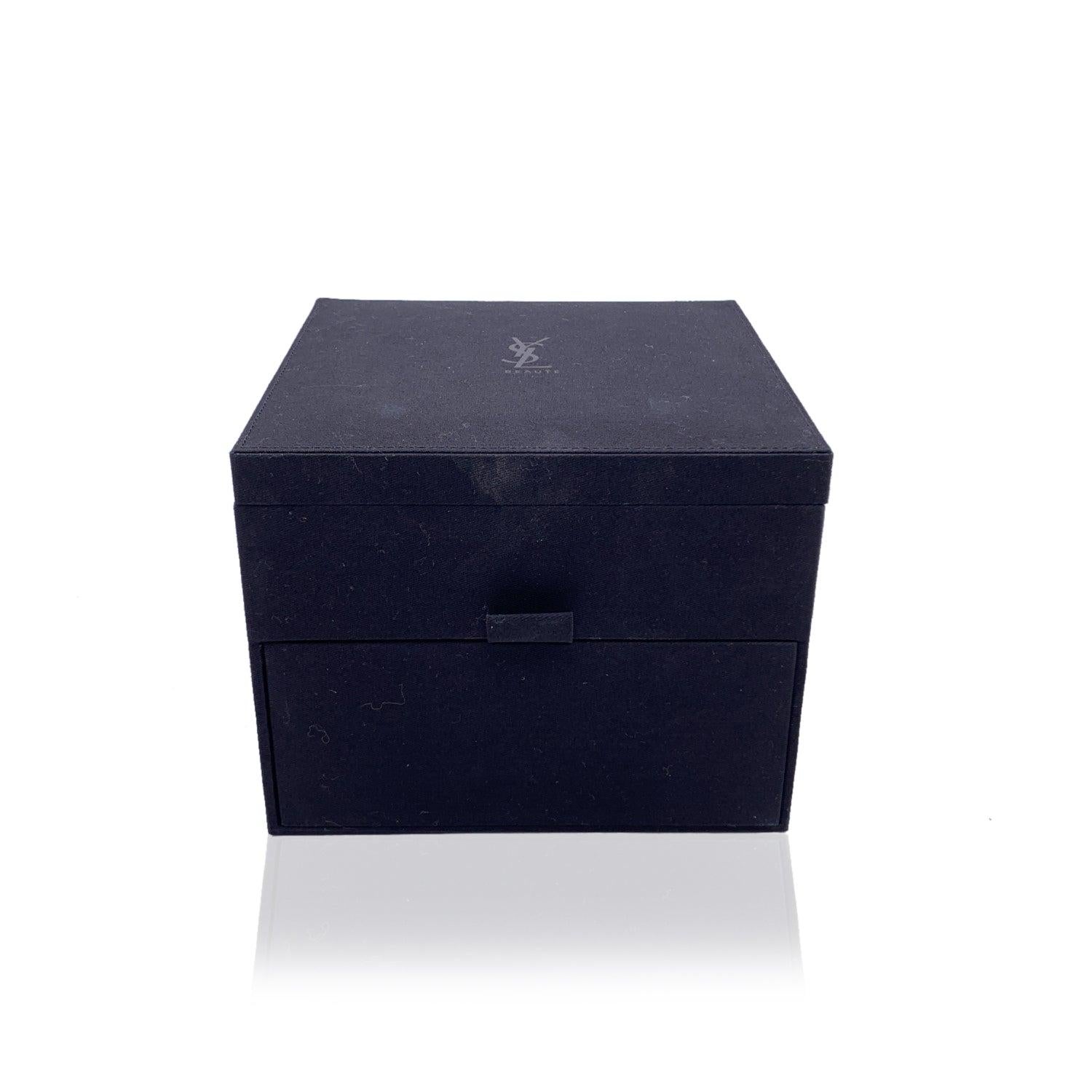 Yves Saint Laurent Black Fabric Jewelry Storage Trinket Box Case For Sale 1