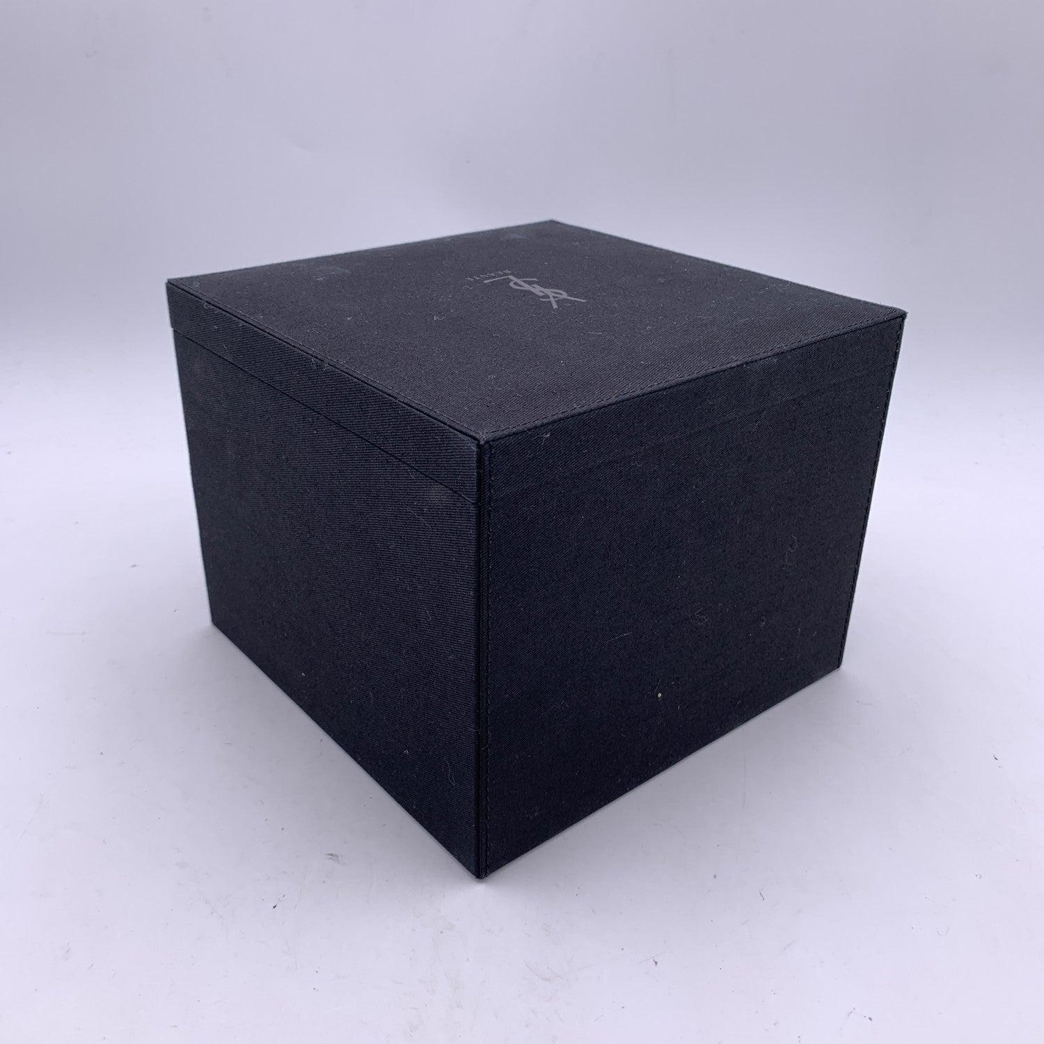 Yves Saint Laurent Black Fabric Jewelry Storage Trinket Box Case For Sale 2