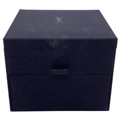 Yves Saint Laurent Black Fabric Jewelry Storage Trinket Box Case