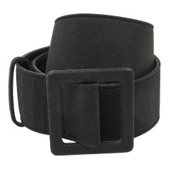 Yves Saint Laurent Cintura in vita in tessuto nero 90CM