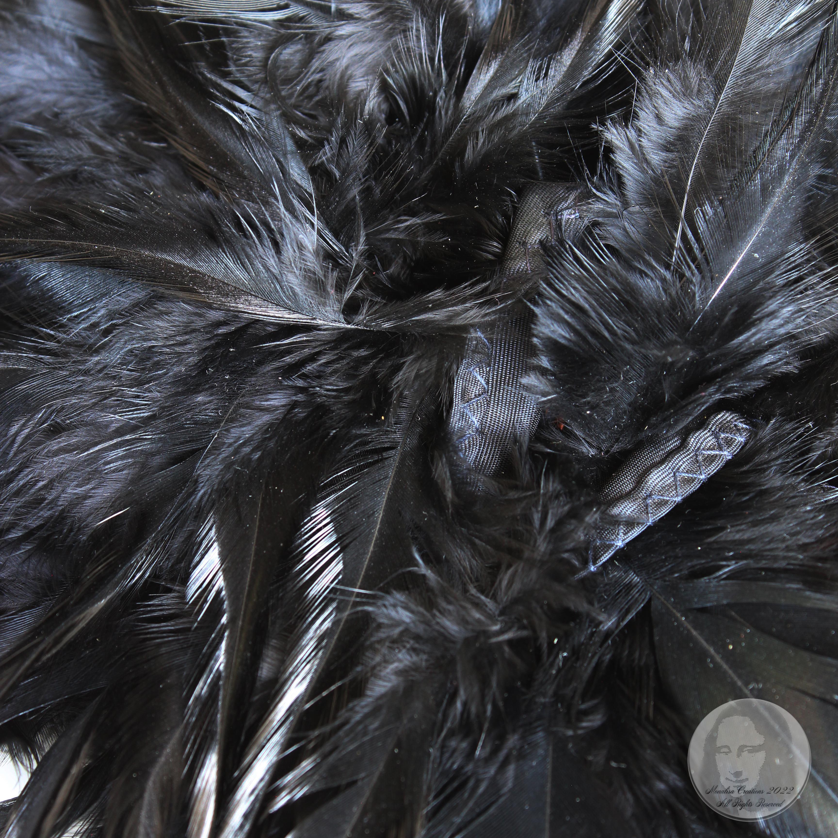 Yves Saint Laurent Black Feather Hat Cap Head Piece Vintage Ostrich Plume Rare For Sale 7