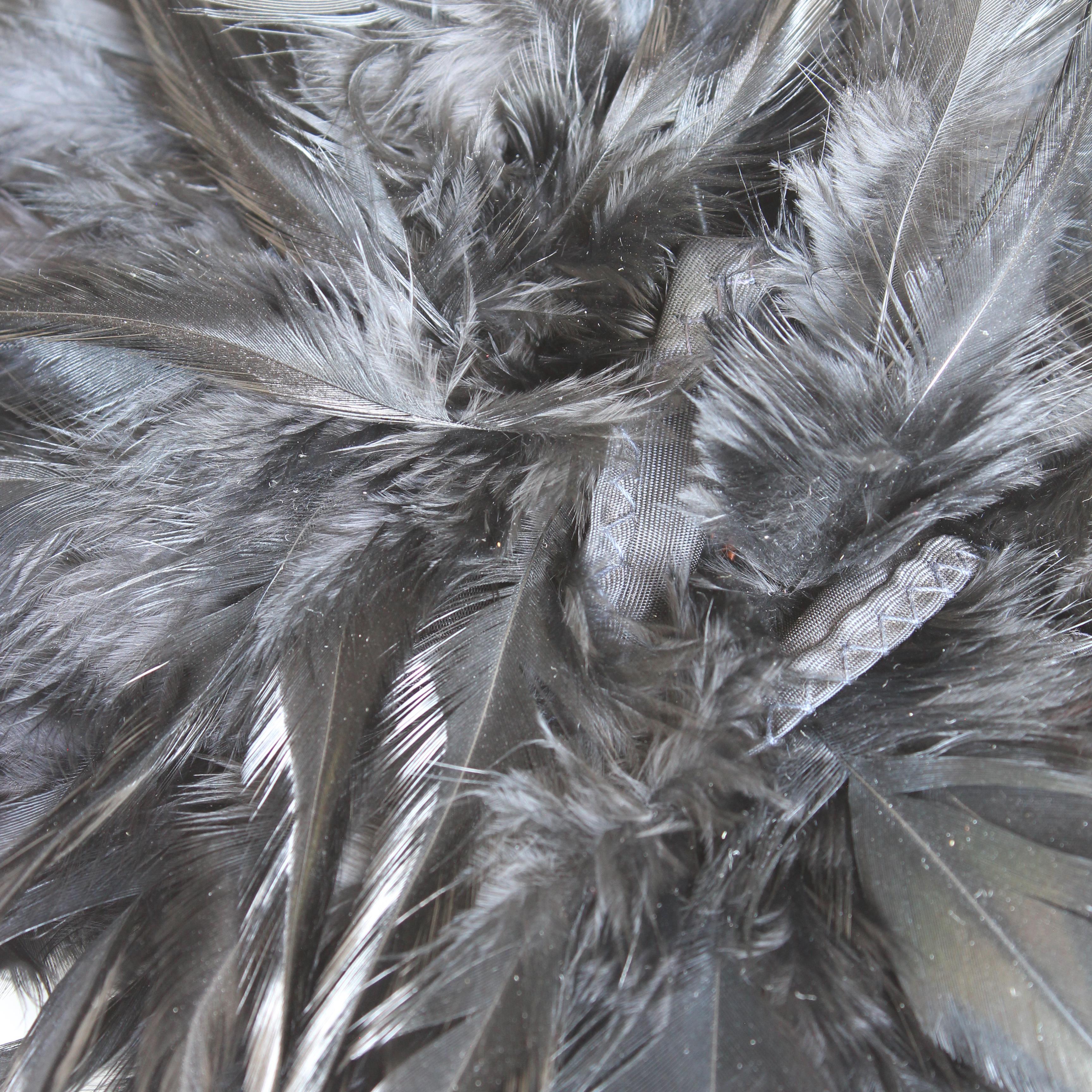 Yves Saint Laurent Black Feather Hat Cap Head Piece Vintage Ostrich Plume Rare For Sale 8