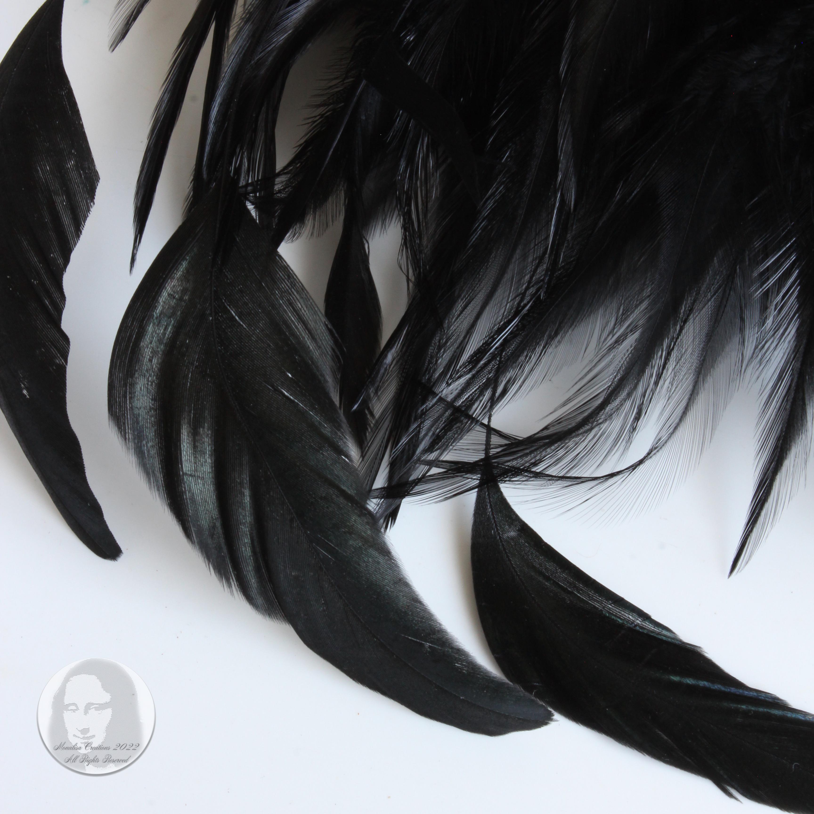 Yves Saint Laurent Black Feather Hat Cap Head Piece Vintage Ostrich Plume Rare For Sale 9
