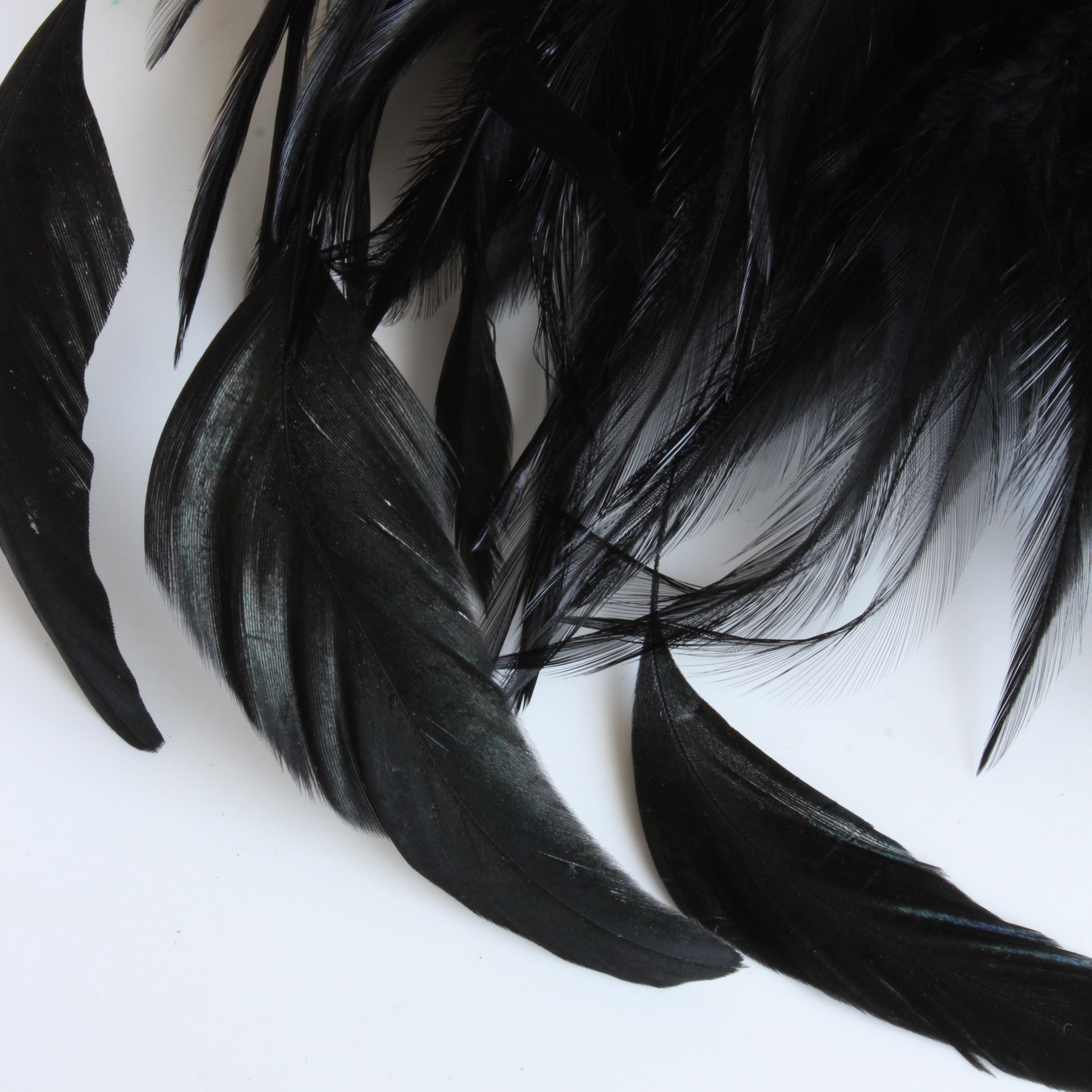 Yves Saint Laurent Black Feather Hat Cap Head Piece Vintage Ostrich Plume Rare For Sale 10