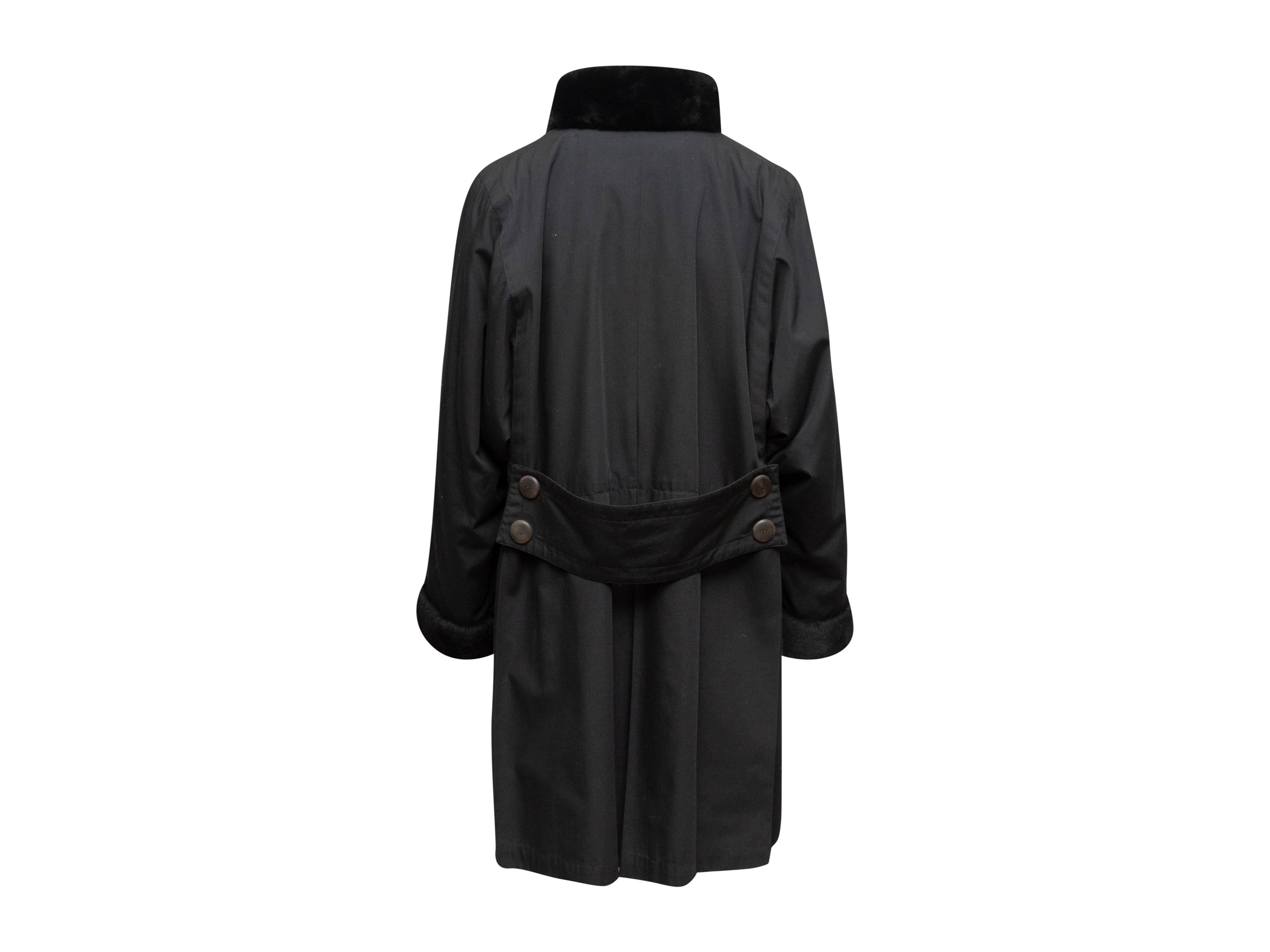 Yves Saint Laurent Black Fur-Trimmed Coat 3