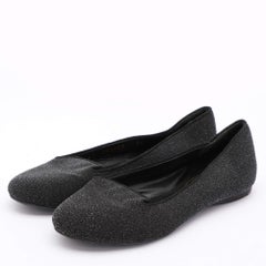 Yves Saint Laurent Schwarz Glitter Smoking Slippers Größe 34