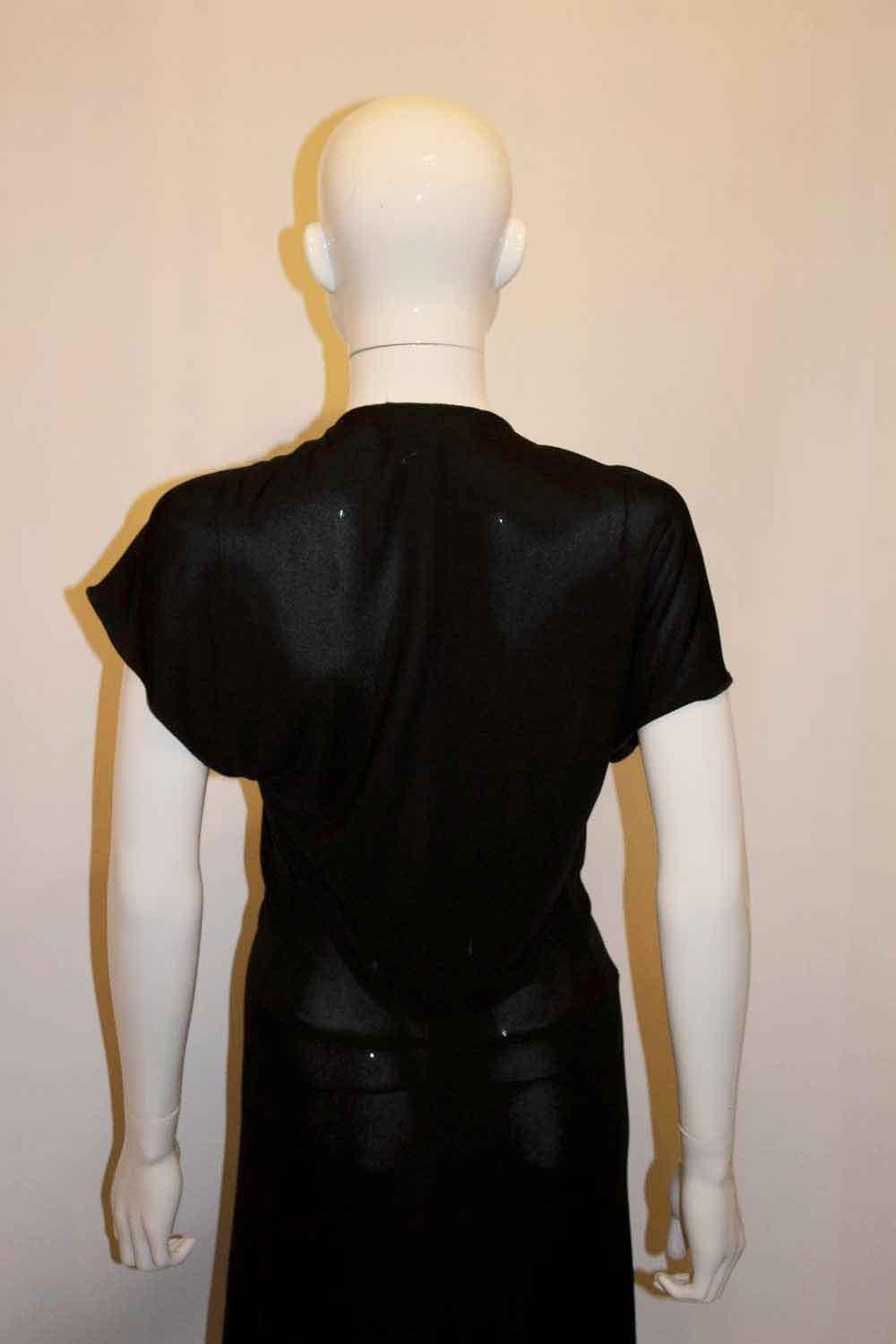 Yves Saint Laurent Black Jersey Evening Gown In Good Condition For Sale In London, GB