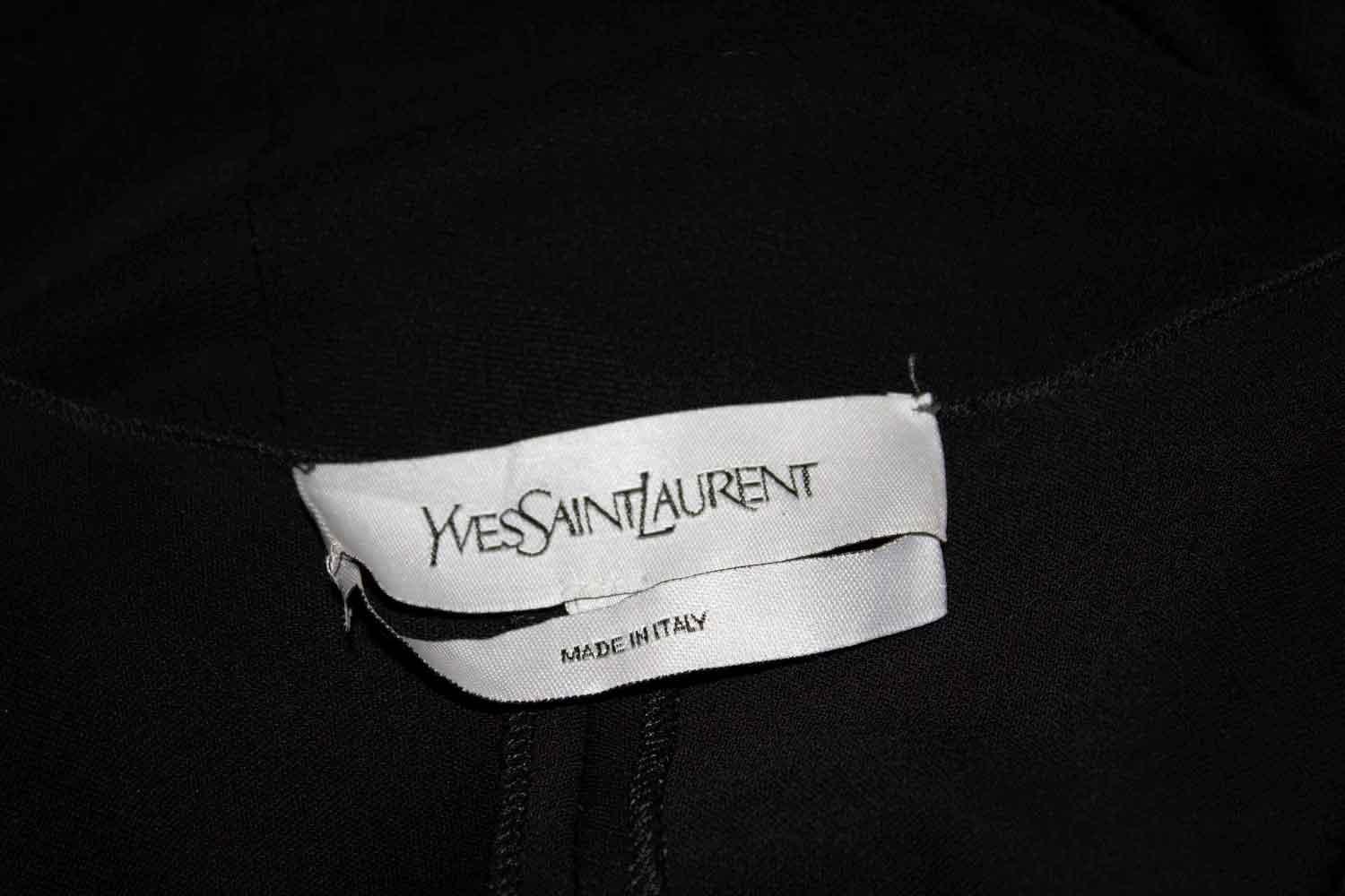 Yves Saint Laurent Black Jersey Evening Gown For Sale 1