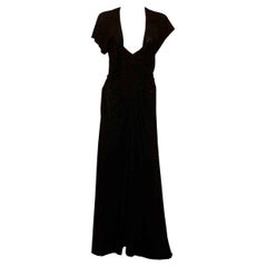 Used Yves Saint Laurent Black Jersey Evening Gown