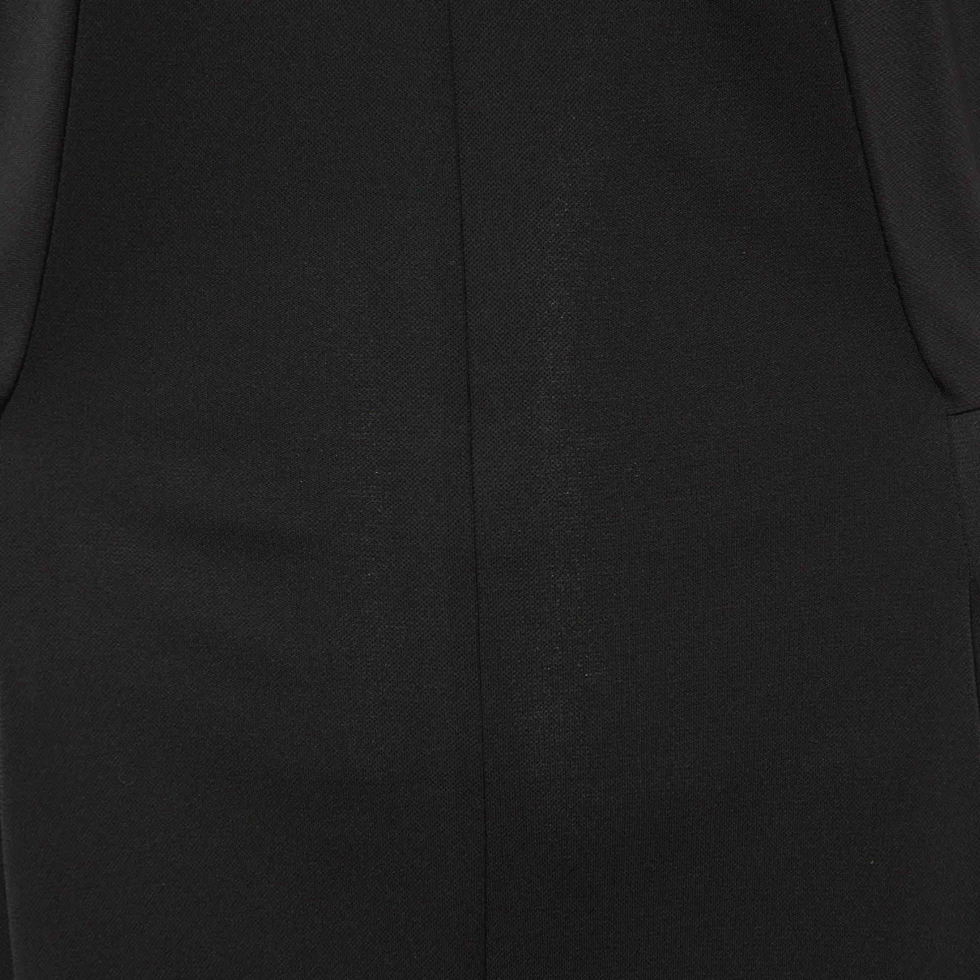 Yves Saint Laurent Black Jersey Lurex Detail Midi Dress M For Sale at ...