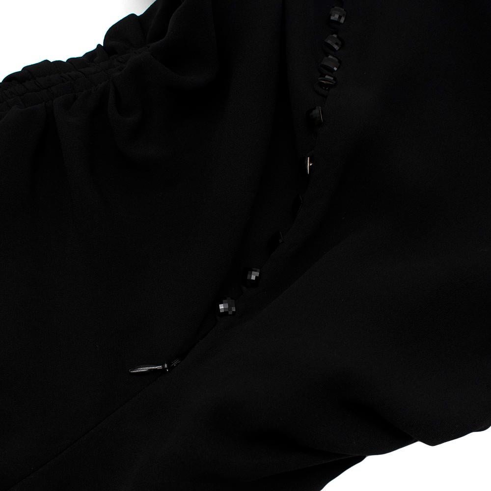 Women's or Men's Yves Saint Laurent Black Jumpsuit with Ruffled Details - Size Estimated S