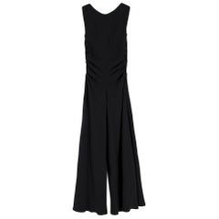 Yves Saint Laurent Black Jumpsuit with Ruffled Details - Size Estimated S