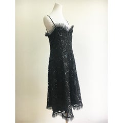 Yves Saint Laurent Black Lace Sequin Dress YSL AW 1987