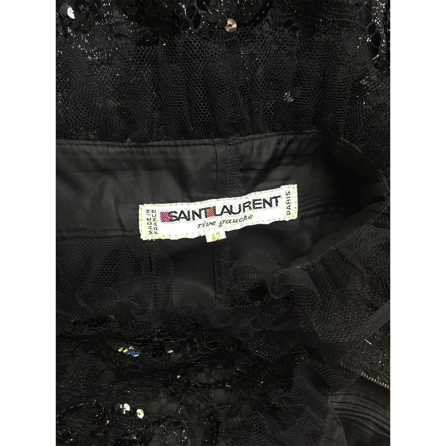 Yves Saint Laurent Black Lace Sequin Dress YSL AW 1987 For Sale 2