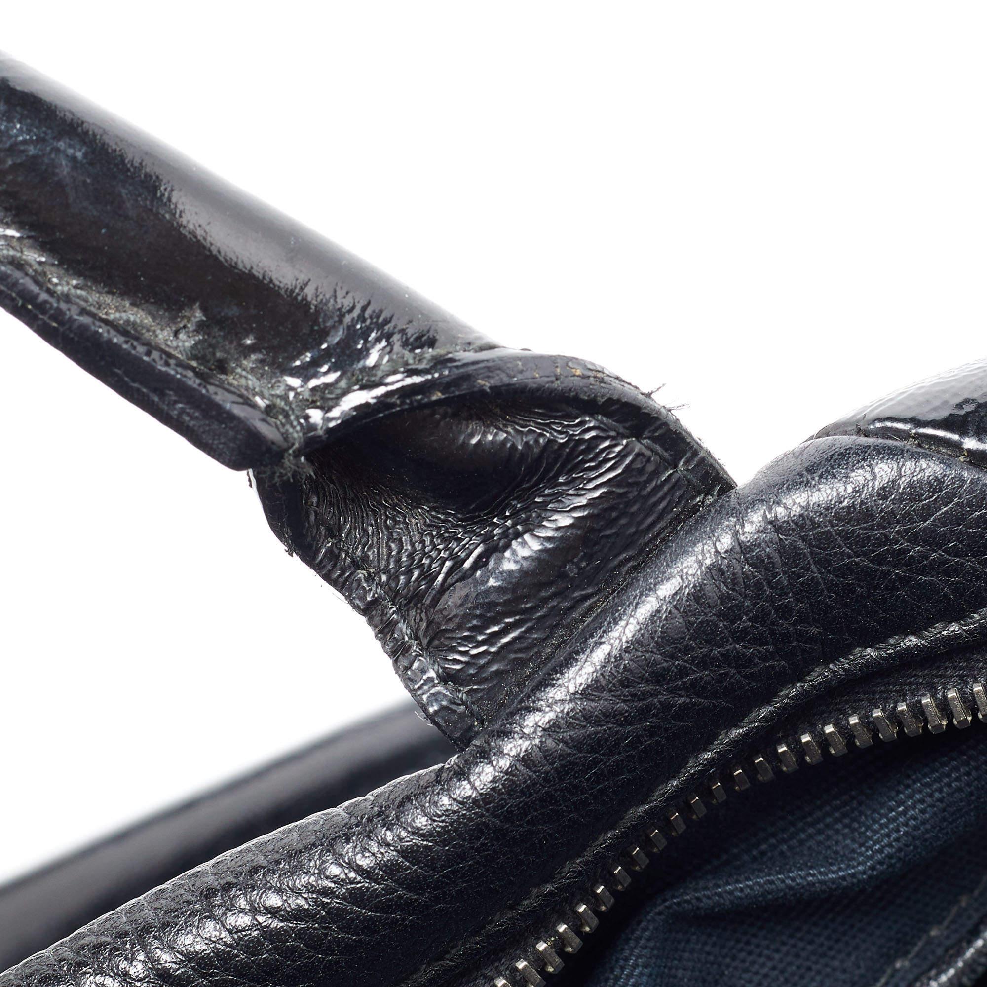 Yves Saint Laurent Medium Easy Y Tasche aus schwarzem Leder und Lackleder im Angebot 6