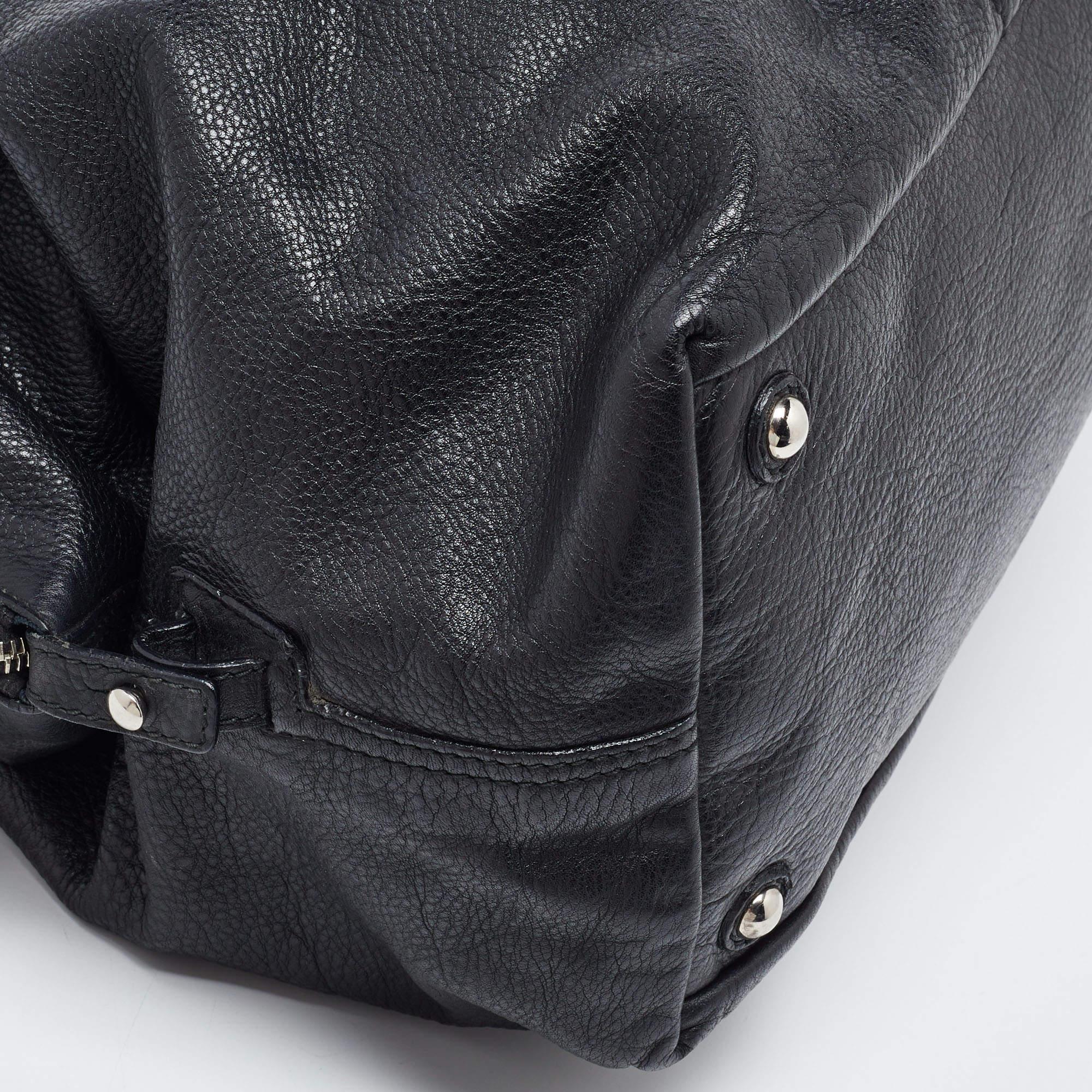 Yves Saint Laurent Medium Easy Y Tasche aus schwarzem Leder und Lackleder im Angebot 3