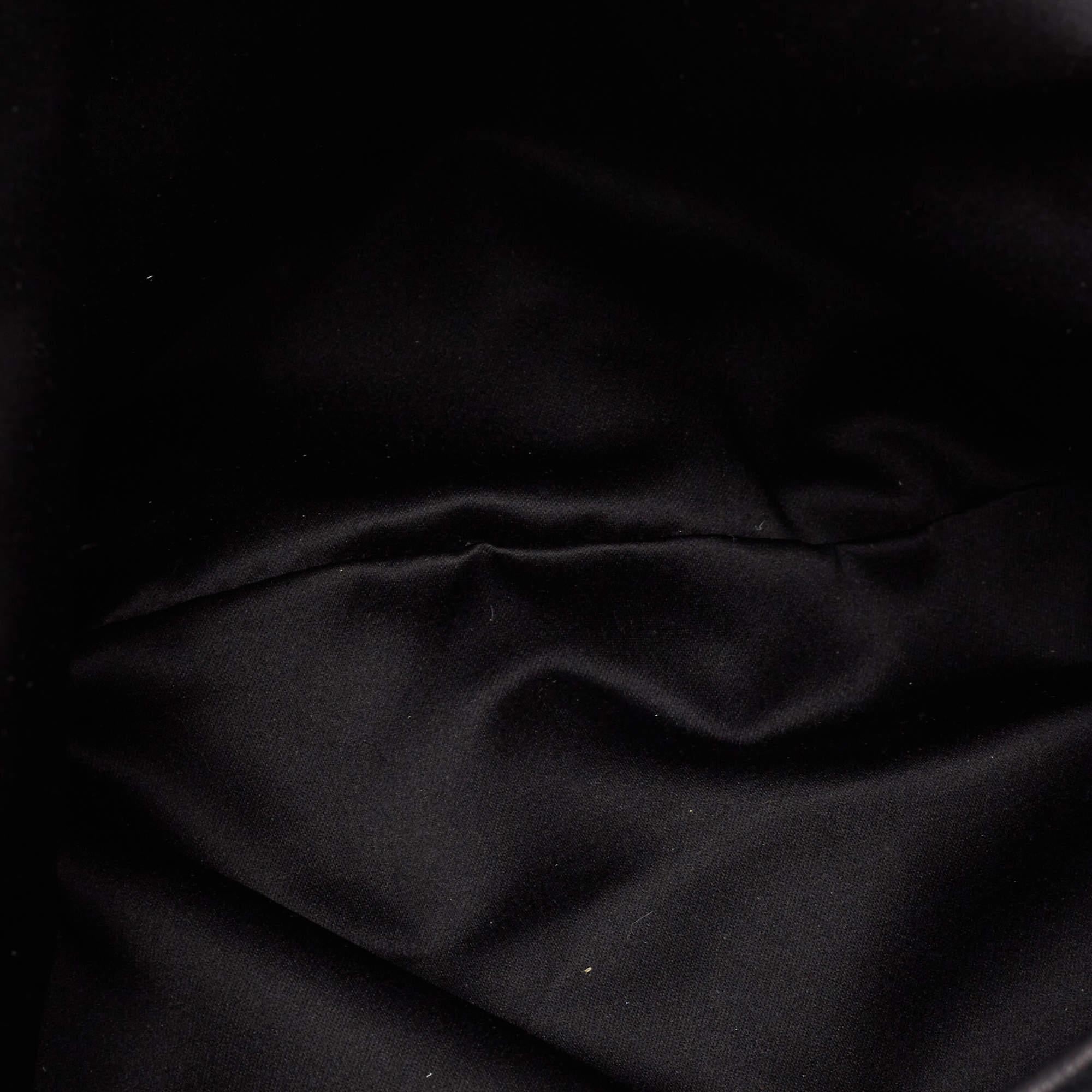 Yves Saint Laurent Black Leather and Suede Mombasa Fringe Hobo 1
