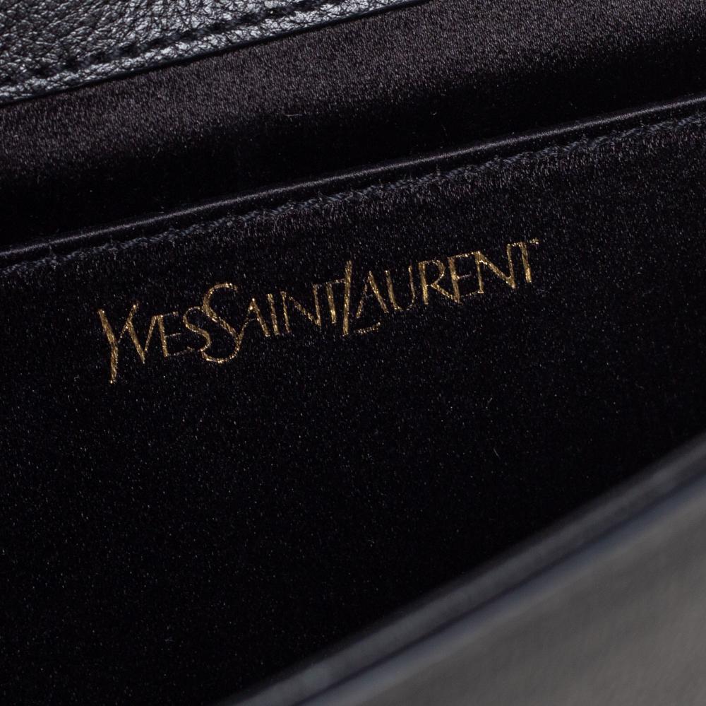 Yves Saint Laurent Black Leather Belle De Jour Flap Clutch 2