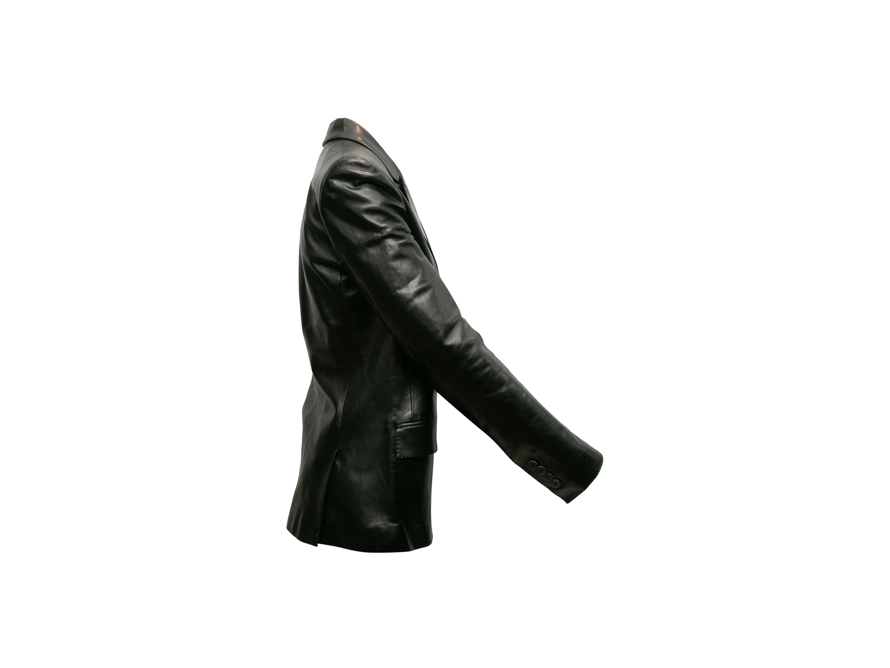 Women's Yves Saint Laurent Black Leather Blazer